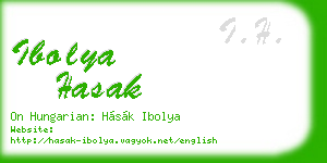 ibolya hasak business card